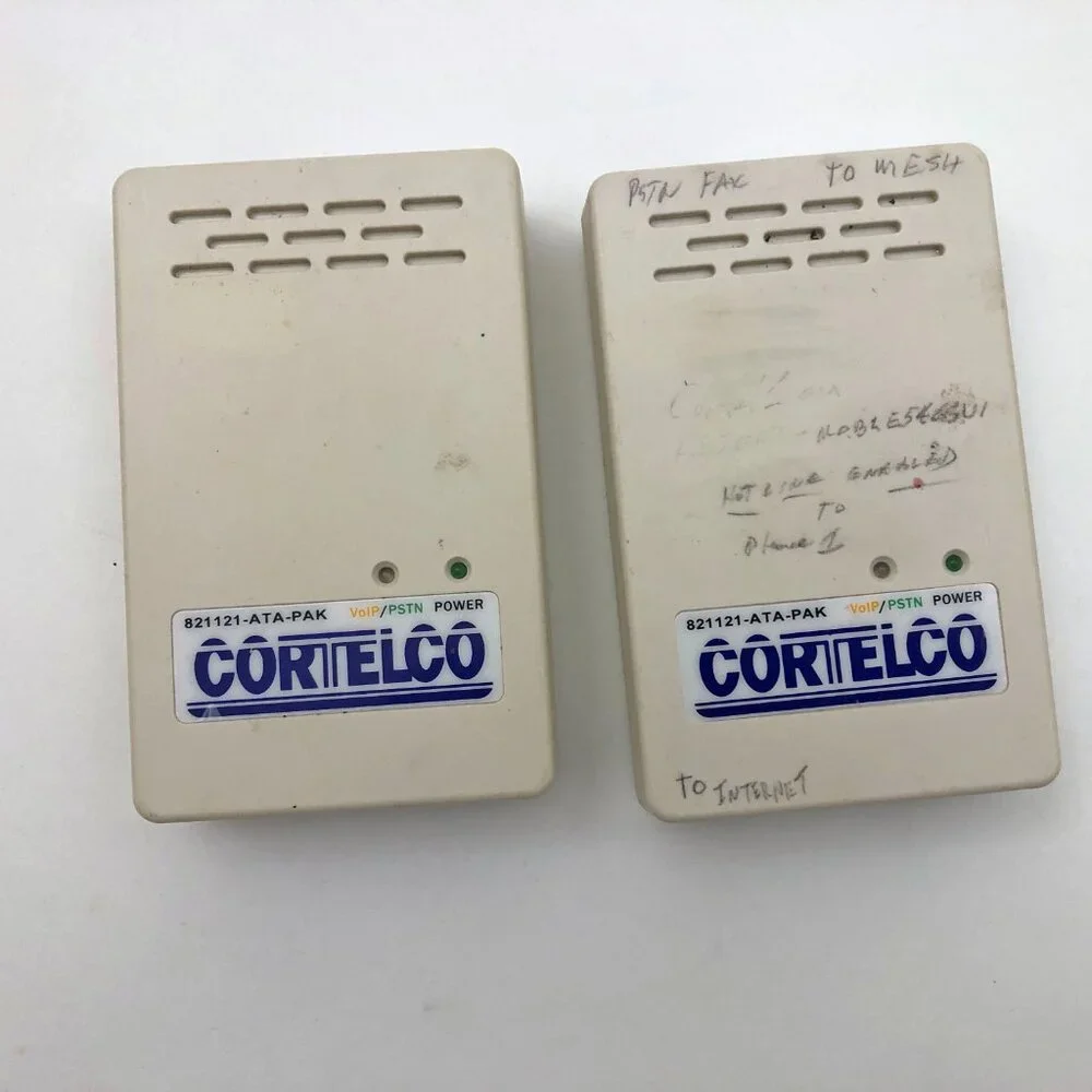 Cortelco 821121 VOIP/PSTN Power Analog Phone Terminal Adapter Set - 2 Used AS-IS